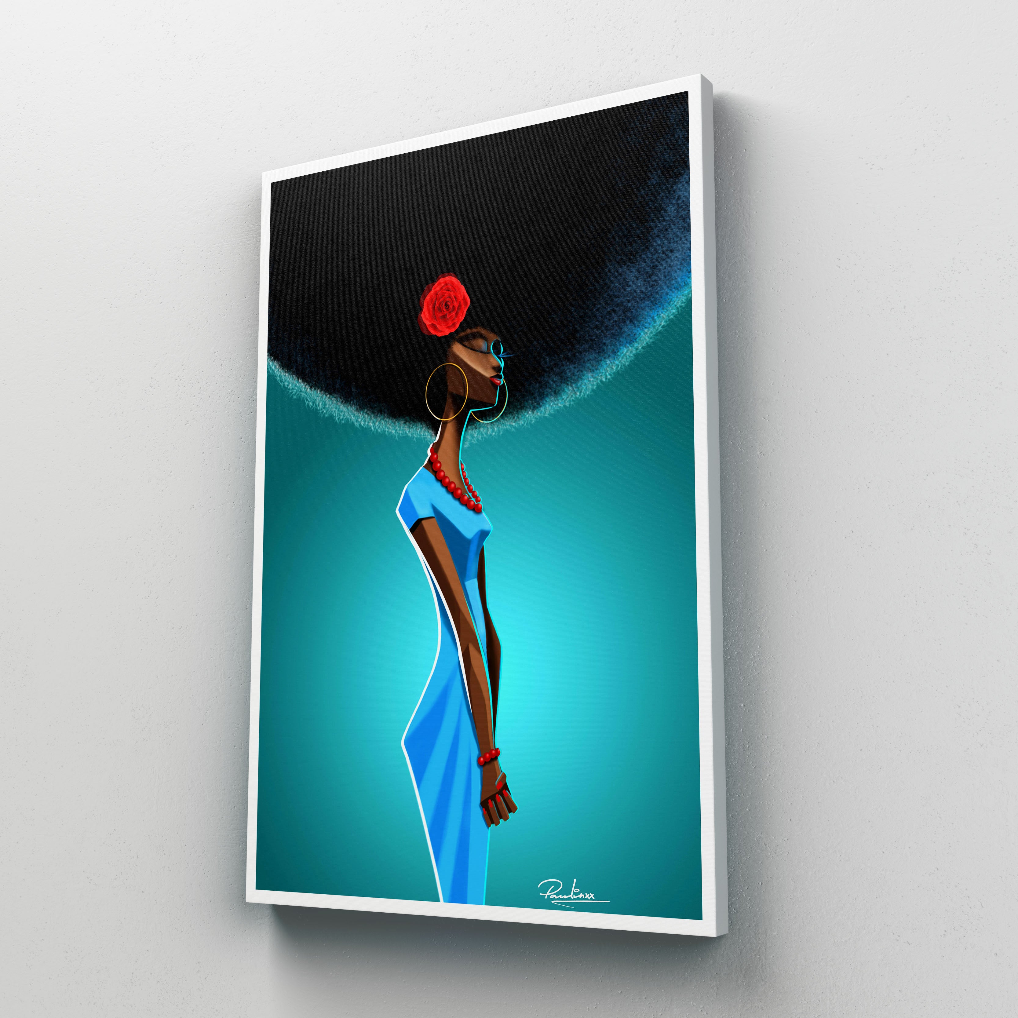 Afro Damsel (Teal)