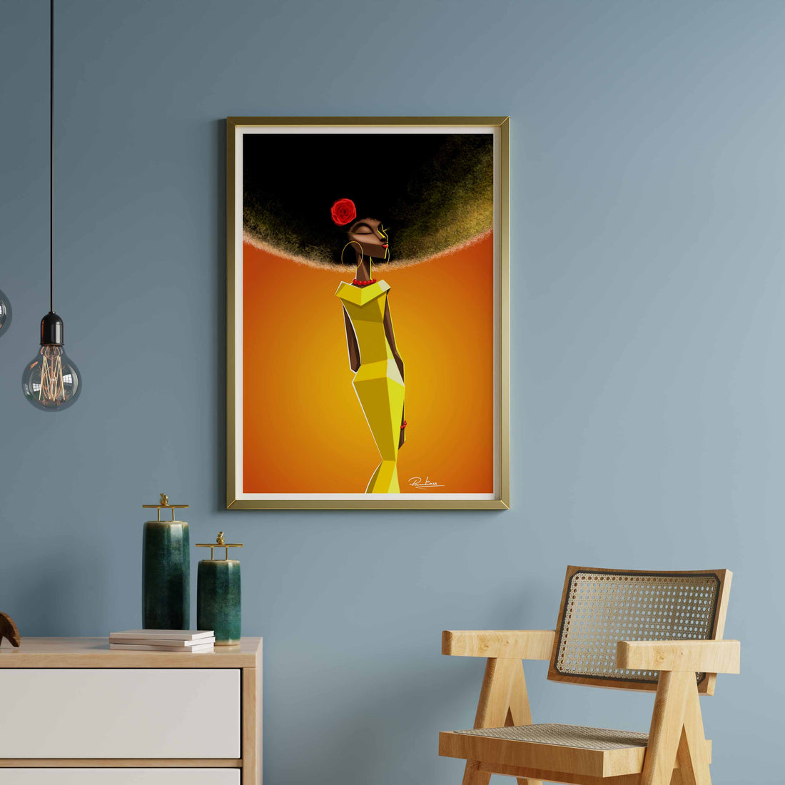 Afro Damsel (Yellow)